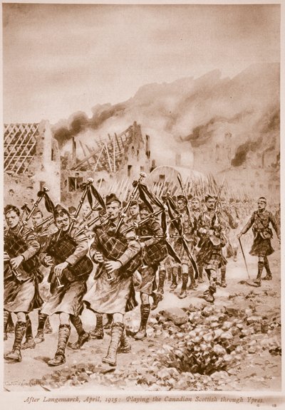 After Langemarck, April 1915: Playing the Canadian Scottish through Ypres by Richard Caton Woodville junior